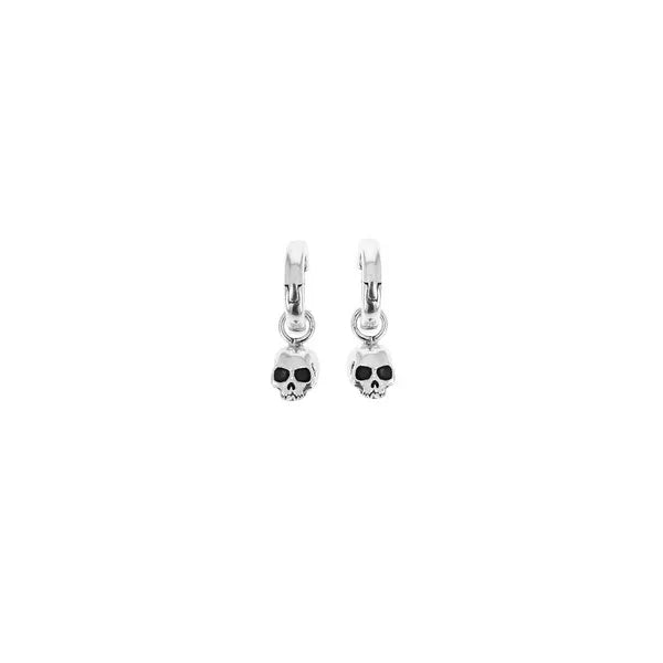 Skull Earrings With Hinged Back