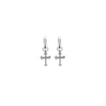 Cross Earrings With Hinged Back