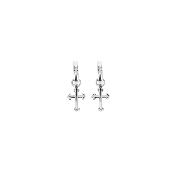 Cross Earrings With Hinged Back