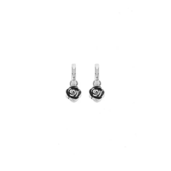 Rose Earrings With Hinged Back