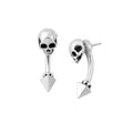 Skull Tunnel Earrings With Pyramid Back