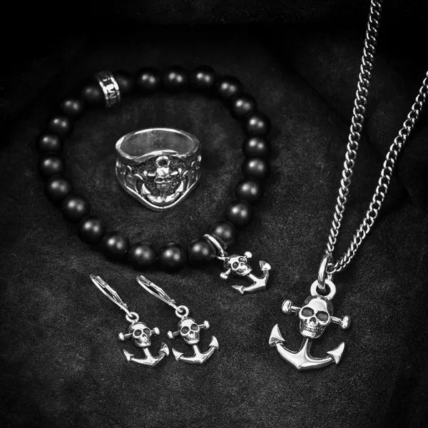 Anchor Skull Earrings