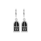 Stained Glass Earrings W/ Crosses and Gold Alloy