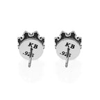Crowned Onyx  Stud Earrings