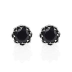 Crowned Onyx  Stud Earrings