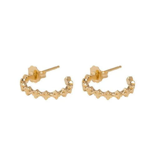 10k Gold Super Micro Mb Cross Earrings