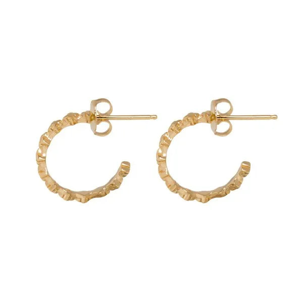 10k Gold Super Micro Mb Cross Earrings