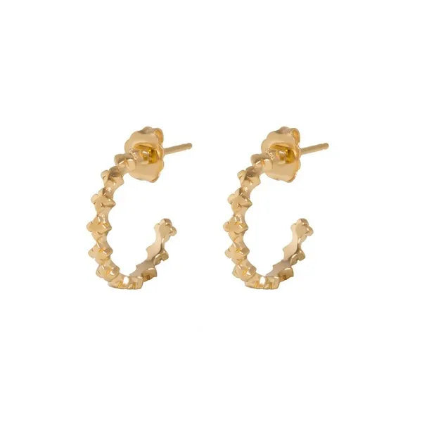 10k Gold Super Micro Mb Cross Earrings