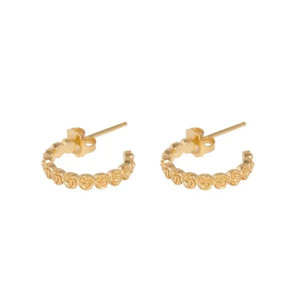 10k Gold Super Micro Rose Earrings