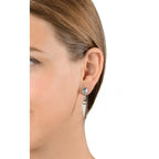 Pyramid Earrings With Geometric Spike Drop