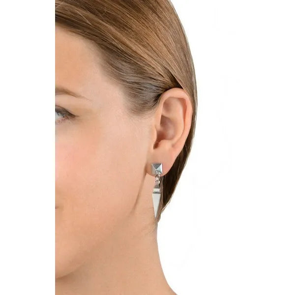 Pyramid Earrings With Geometric Spike Drop