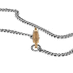 Small Curblink Chain With Small Gold and Pave Diamond Lobster Clasp