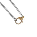 Small Curblink Chain With Small Gold and Pave Diamond Lobster Clasp