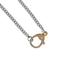 Small Curblink Chain With Small Gold and Pave Diamond Lobster Clasp