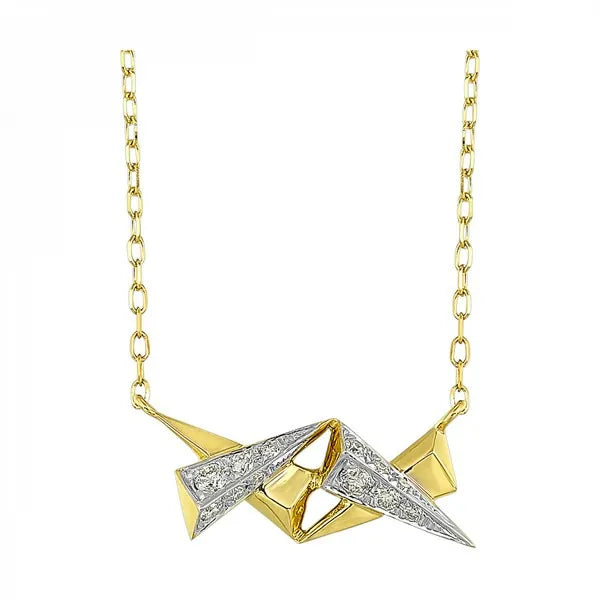14K Yellow Gold Diamond 1/7Ctw Necklace