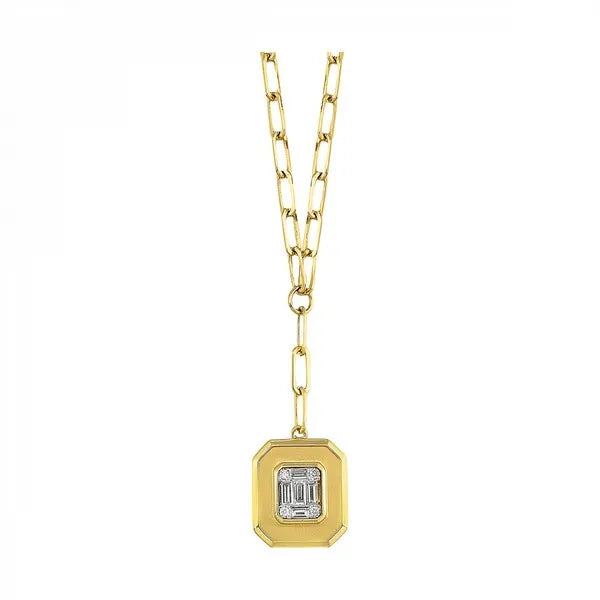 14K Yellow Gold Diamond 1/7Ctw Necklace
