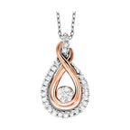 Gold Silver White Yellow Diamond 1/6Ctw Pendant
