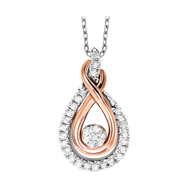 Gold Silver White Yellow Diamond 1/6Ctw Pendant