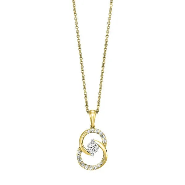 10Kt Yellow Gold Diamond 1/4Ctw Pendant