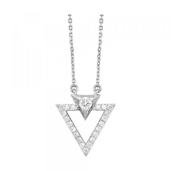 14Kt White Gold Diamond 1/4Ctw Pendant