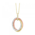 14Kt Tricolor Diamond 1/3Ctw Pendant