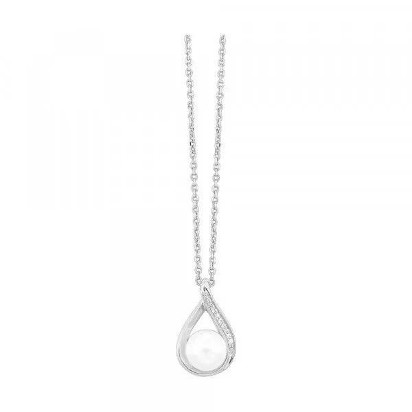 14Kt Yellow Gold Diamond 1/50Ctw & Pearl 1 1/2Ctw Pendant