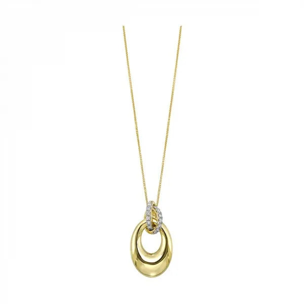 14K Yellow Gold Diamond 1/3Ctw Pendant