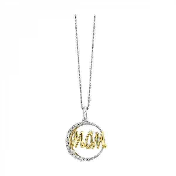 Gold Silver Yellow Diamond 1/20Ctw Pendant