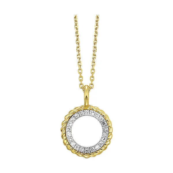 14Kt Yellow Gold Diamond 1/20Ctw Pendant