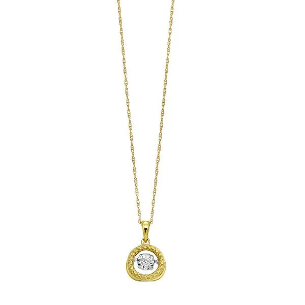 10K Yellow Gold Diamond 1/20Ctw Pendant