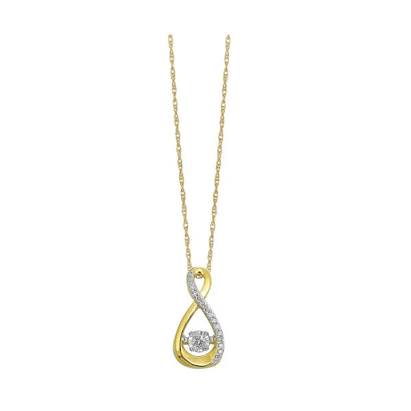 10K Yellow Gold Diamond 1/10Ctw Pendant