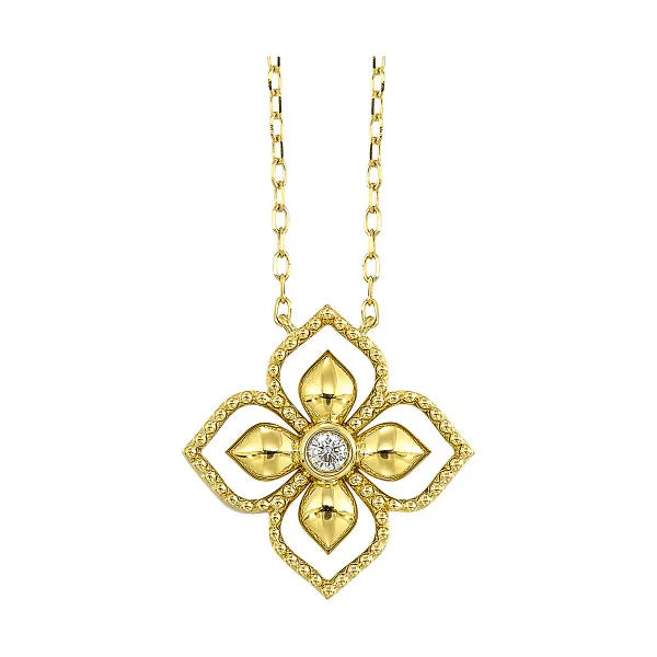 14K Yellow Gold Diamond 1/20Ctw Pendant