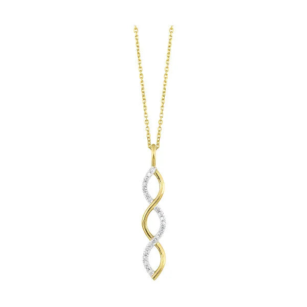 10K Yellow Gold Diamond 1/12Ctw Pendant