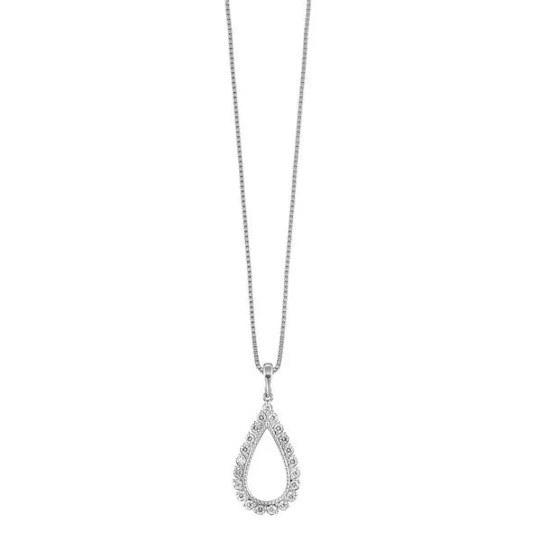 14K White Gold Diamond 1/4Ctw Pendant