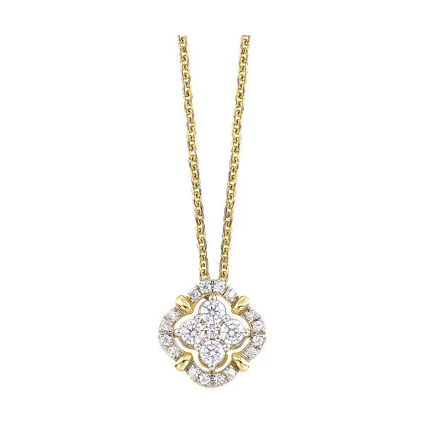 14K Yellow Gold Diamond 1/3Ctw Pendant