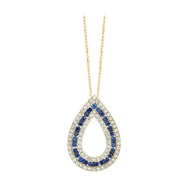 14Kt Yellow Gold Diamond 1/2Ctw & Emerald 5/6Ctw Pendant