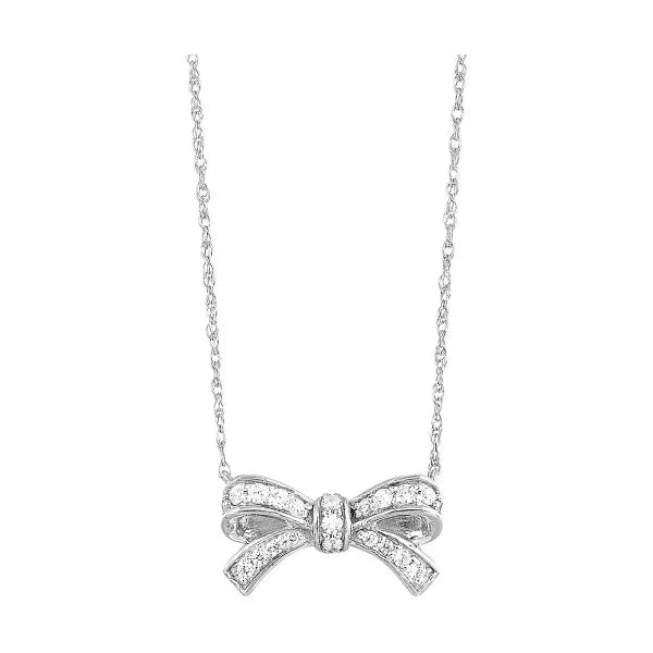 10K White Gold Diamond 1/7Ctw Pendant