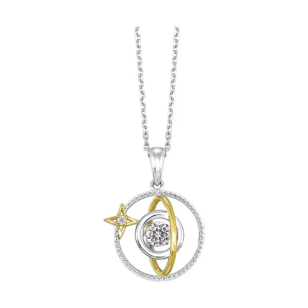 Silver White & Yellow Pendant