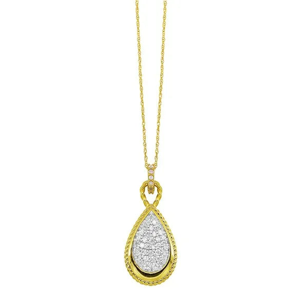 14K Yellow Gold Diamond 1/2Ctw Pendant