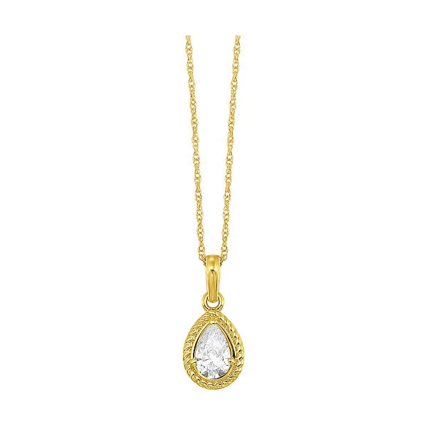 14K Yellow Gold Diamond 1/3Ctw Pendant