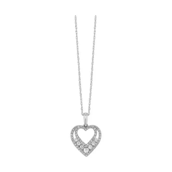 10Kt White Gold Diamond 1/4Ctw Pendant