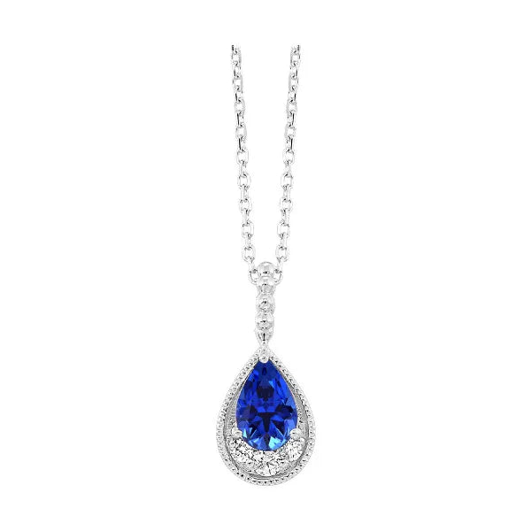 10Kt Yellow Gold Diamond 1/20Ctw & Emerald 3/8Ctw Pendant