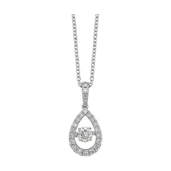 14K White Gold Diamond 1/4Ctw Pendant