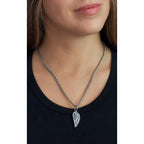 Medium Wing Pendant W/ Pave Cz on 18' Curb Link Chain