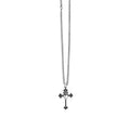 Small Traditional Cross With Heart Pendant on Curb Link Chain