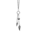 Fine Curb Necklace W/ Silver Ring and Wing Drops