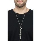 Fine Curb Necklace W/ Silver Ring and Wing Drops