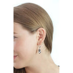 Small Silver 3d Crowned Heart Lever Back Earrings