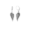 Small Cz Pave Wing Leverback Earrings