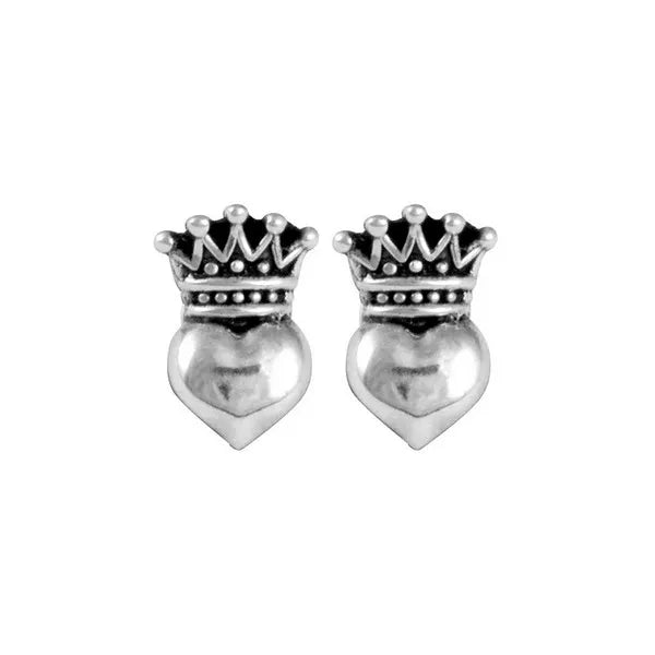 Baby Crowned Heart Post Earrings